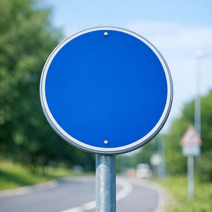 Panneau rond à fond bleu : signification et règles à connaître