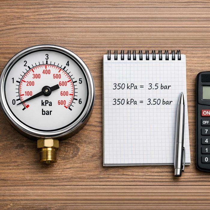 350 kPa en bar : conversion simple et réponse rapide