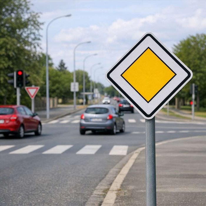 Panneau losange jaune : signification et priorité sur la route